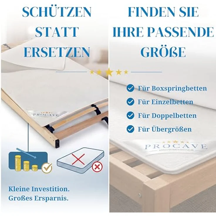 Matratzenschoner Filzschoner Lattenrost Matratzenschutz Made in Germany div. Größen PROCAVE, Matratzenunterlage atmungsaktiv, 50x100 cm – Bild 8