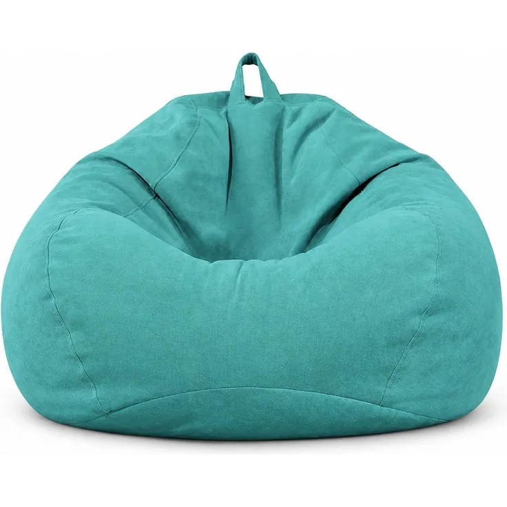 Sitzsack-Hülle ohne Füllmaterial, Türkis, 90 x 110 cm, Stoffbezug für Innen- und Außenbereich