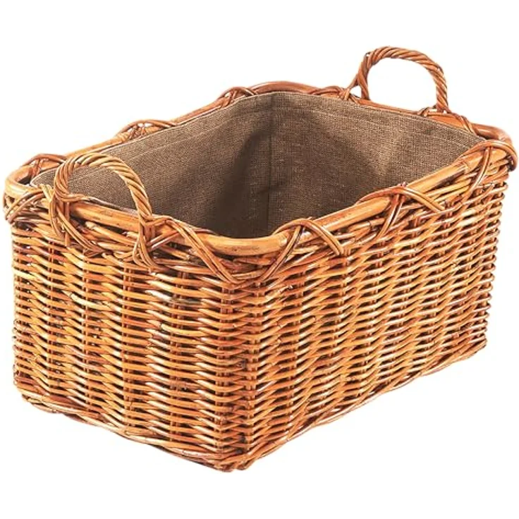 Kobolo Kaminholzkorb Holzkorb Rattan lacak mit abnehmbarem Leinenstoff – Bild 5