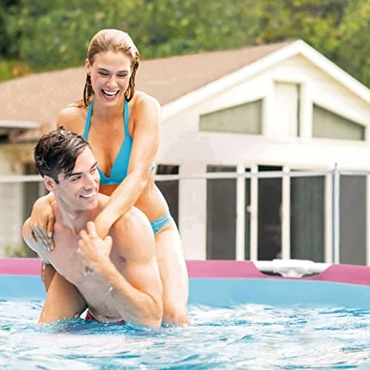 Intex 28290NP – Aufstellpool Metal Frame Rund, 2483 L, Stahl und PVC, Rosa, 244x76 cm – Bild 5