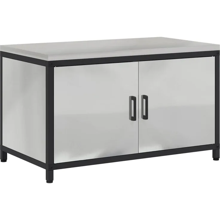 vidaXL Küchenaufbewahrung mit Regal Silber 60 x 50 x 92 cm Stahl 875001