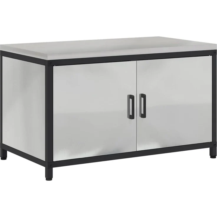 vidaXL Küchenaufbewahrung mit Regal Silber 60 x 50 x 92 cm Stahl 875001 – Bild 1
