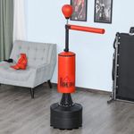 HOMCOM Standboxsack mit 360° Reflexstange Speedball (Boxing Trainer, 1-tlg, Boxpartner), Geeignet für Profis und Anfänger Schwarz