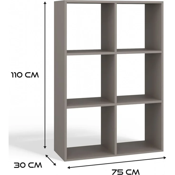 Selsey 'Malax' Offenes Standregal, 6 Fächer, Sonoma-Eiche, 75 x 110 x 30 cm – Bild 4
