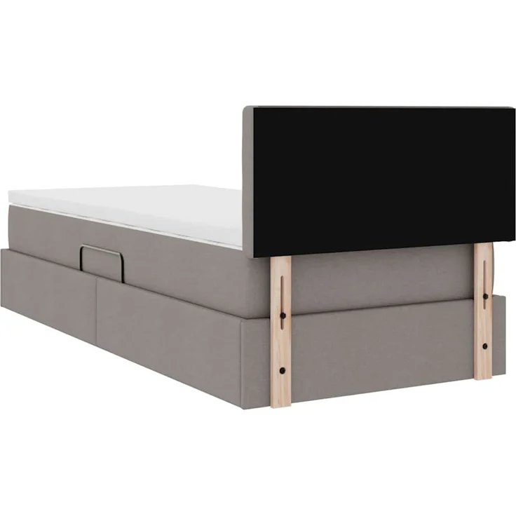 vidaXL LED-Speicherbett mit Matratze Taupe 90 x 200 cm Stoff 3371247 – Bild 12