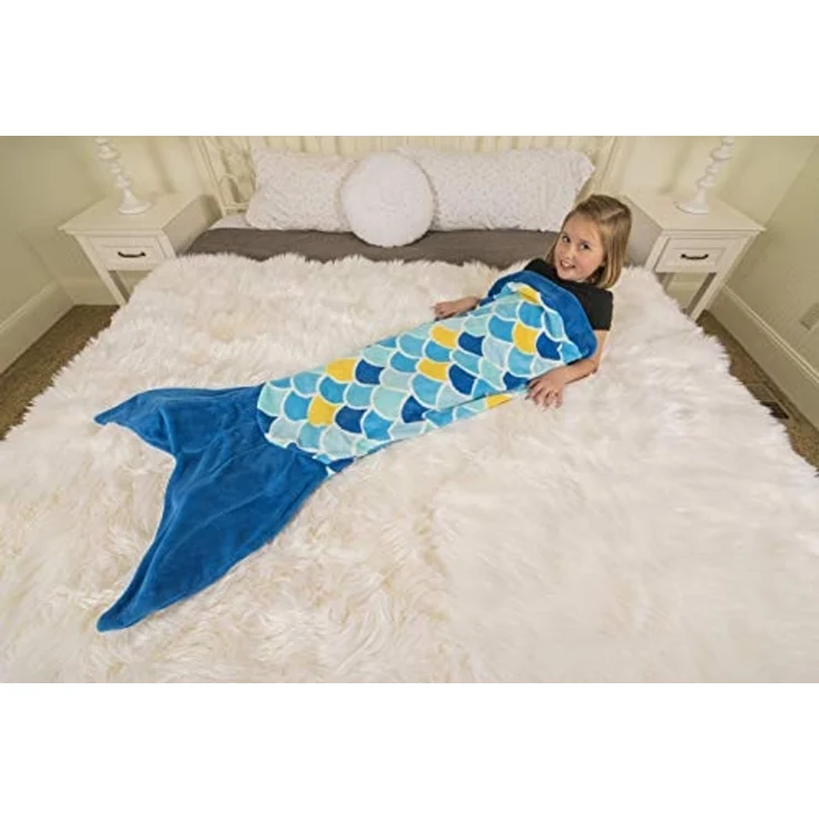 Kinderdecke Cuddle Tails Meerjungfrauendecke WAVE BLUE, Fin Fun, für Kinder – Bild 7