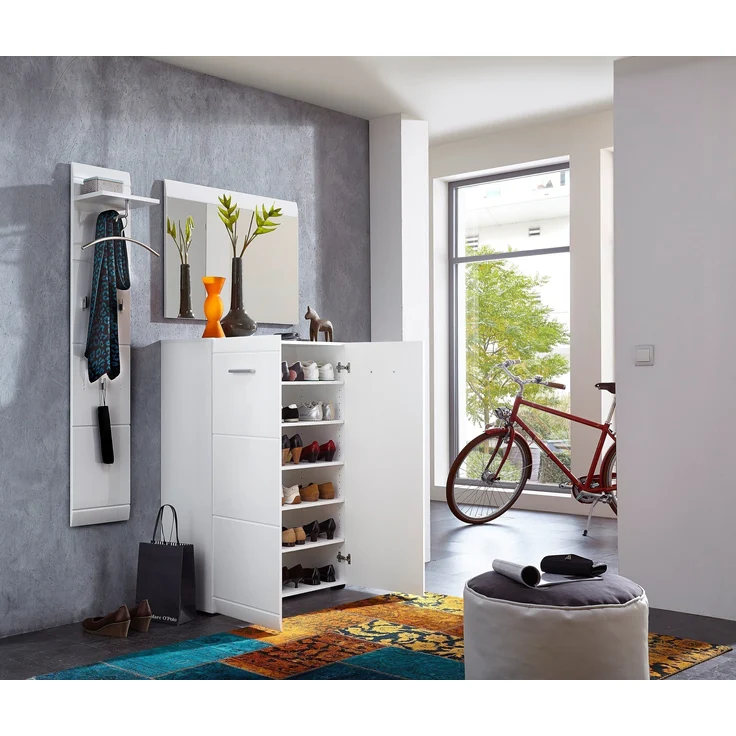 Garderobenpaneel >M-402< (BxHxT: 30x152x23 cm) in weiss - 30x152x23 (BxHxT) – Bild 2
