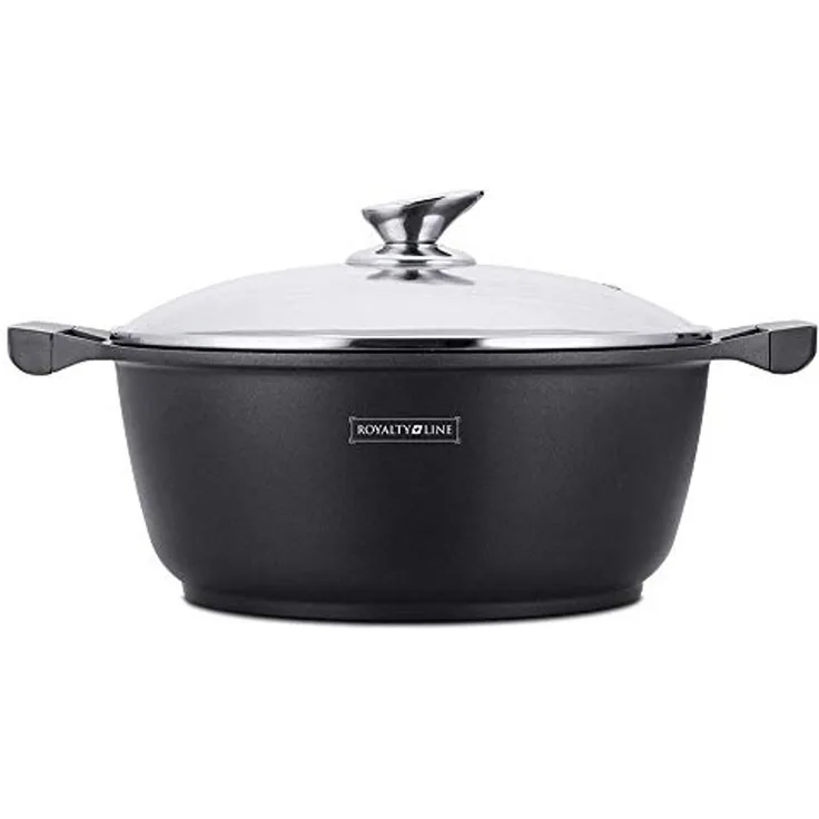 Royalty Line RL-BS24M: Marmorbeschichteter Kochtopf & Kasserolle - 24cm