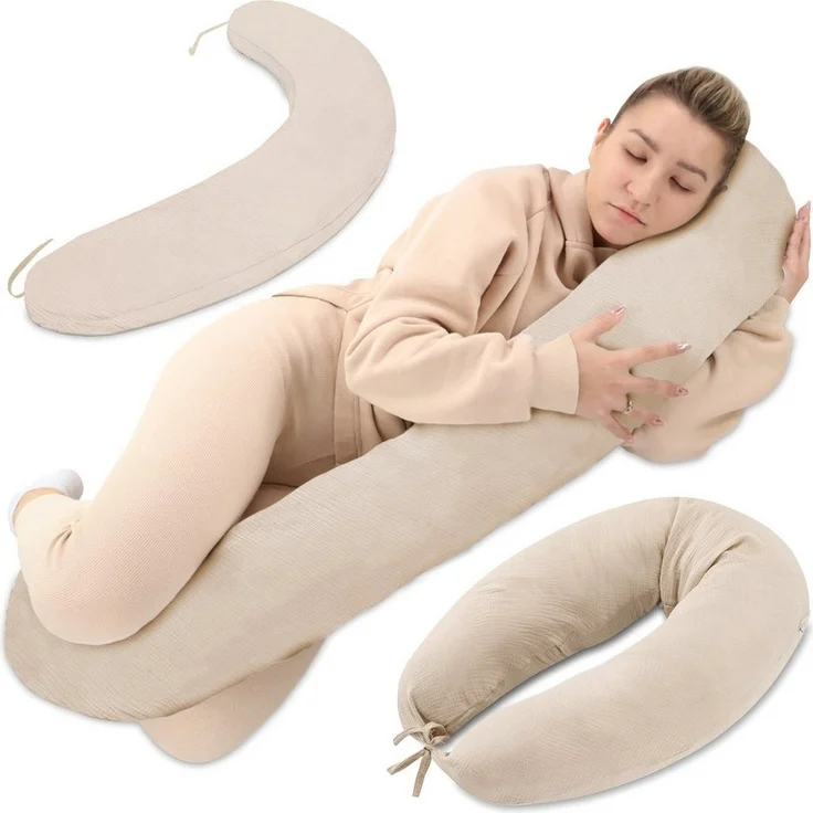 Totsy Baby Stillkissen Stillkissen XXL 190 cm Beige – Bild 1