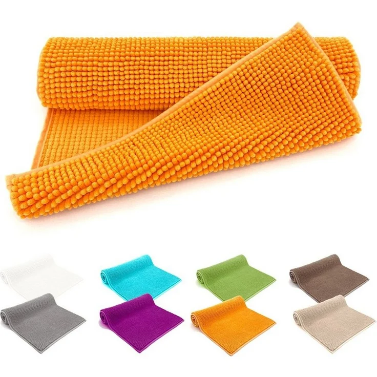 heimtexland Badematte Badvorleger Chenille Badteppich Duschvorleger, rutschhemmend beschichtet, Fußbodenheizung geeignet, fußbodenheizungsgeeignet, saugstark, schnell trocknend, strapazierfähig, rutschfest, Polyester, rechteckig, Set 45x50 / 50x80 cm, ... – Bild 5