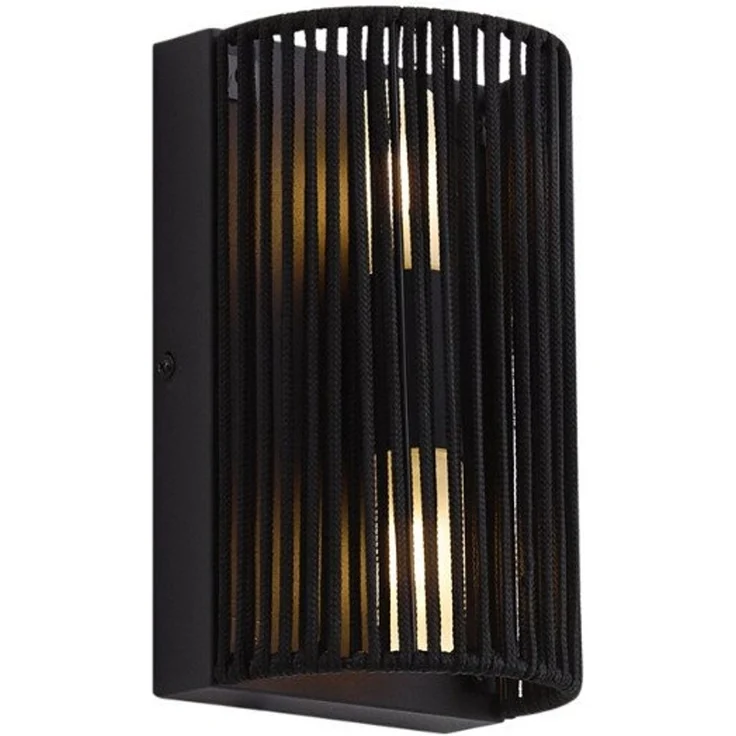 Qazqa Außen-Wandleuchte Jayla, ohne Leuchtmittel, G9, Schwarz, Japandi, Seil, 2-flammig – Bild 5