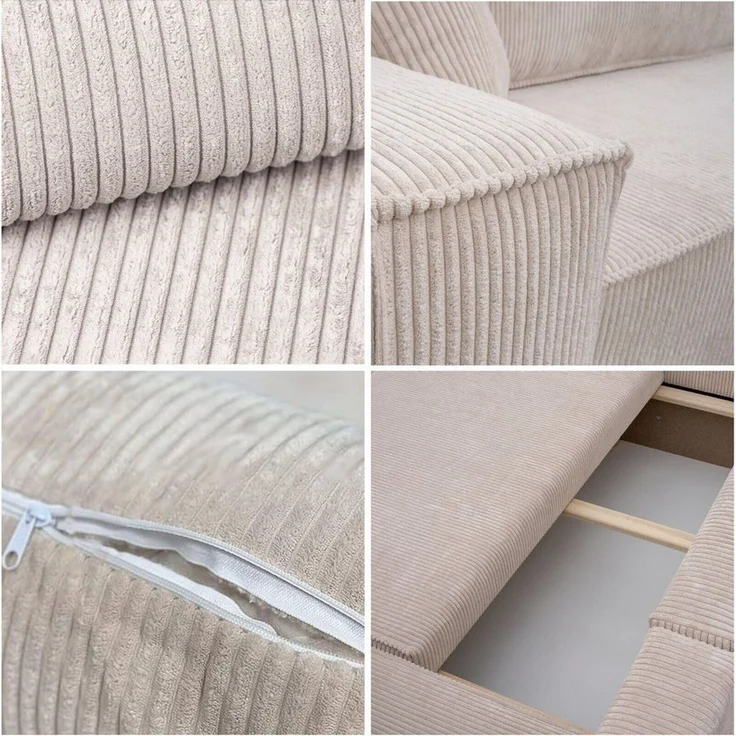 Kaiser Möbel Ecksofa mit schlaffunktion und bettkasten, Eckcouch BEST XL stoff Poso, Mit Bettfunktion und Bettzeugfach – Bild 3