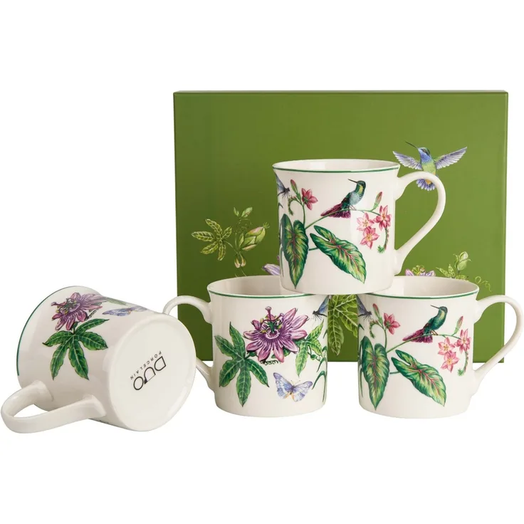DUO 4er-Set Becher SOUND OF PARADISE, 400 ml, New Bone China Porzellan, in Geschenkbox