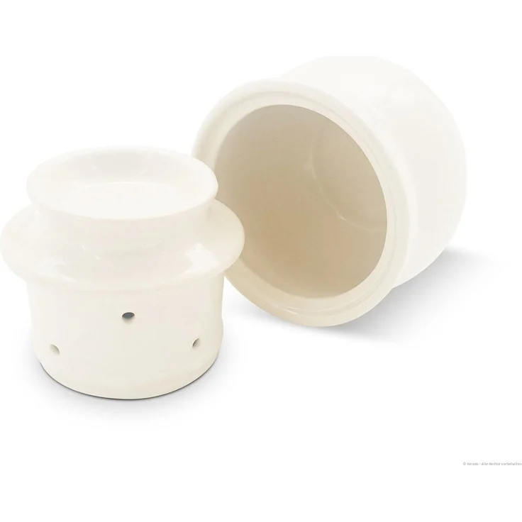 Bunzlauer Keramik Butterdose Bunzlauer Keramik Butterdose mit Wasserkühlung für 175g Butter Creme, Keramik – Bild 2