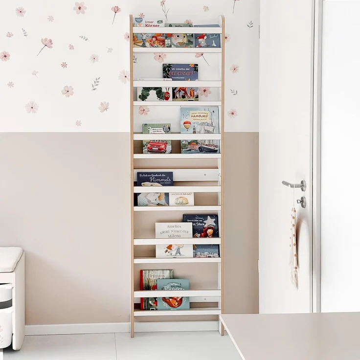 MAMOI® Kinderbücherregal aus Holzwerkstoff – Bücherkiste, Kinderbücherregal, Bücherregal für Kinderzimmer, Bücherbank, Wandregal, Montessori Kindermöbel – Bild 2
