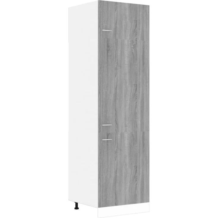 Kühlumbauschrank, Küchenschrank Lyon Grau Sonoma 60 x 57 x 207 cm Holzwerkstoff – Bild 2