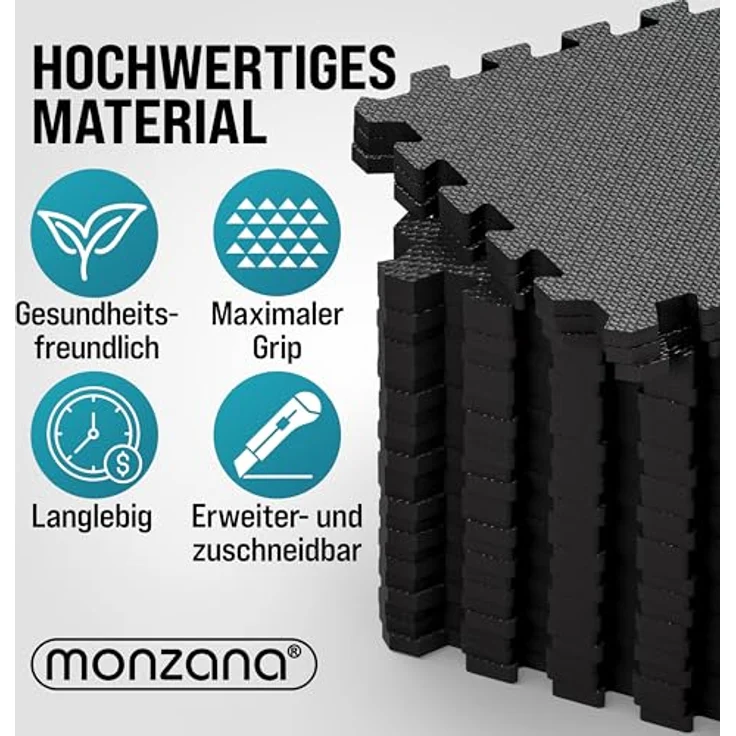 monzana Bodenschutzmatte, 36-St, Rutschfest EVA-Schaumstoff Bodenschutz Trainingsmatten Fitnessgeräte – Bild 6