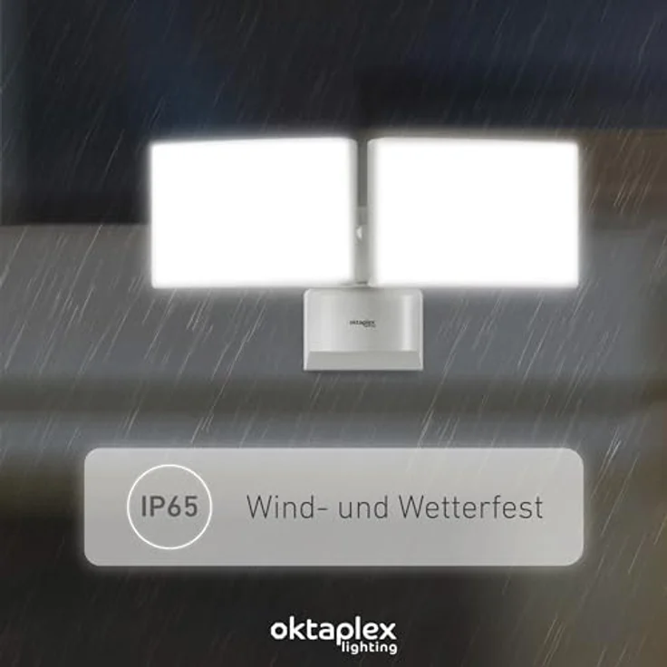 Oktaplex Cali Dos Außenlampe, dreh- / schwenkbar mit 3000K warmweißem Licht und 3200 Lumen, IP65 Schutz – Bild 4