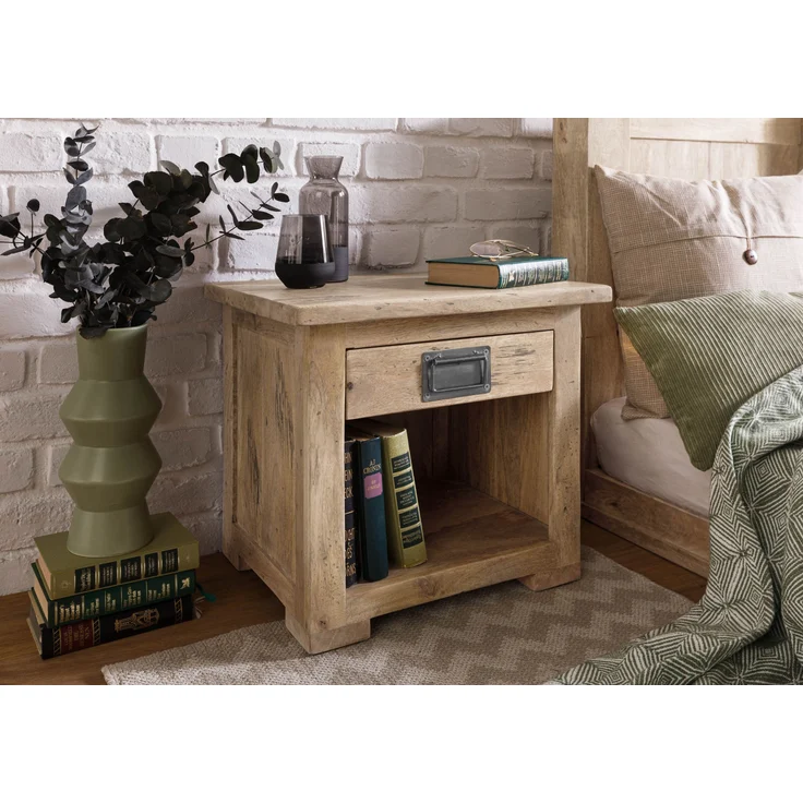 Nachttisch Mango 50x40x45 whitewash lackiert RAILWAY #387 – Bild 9