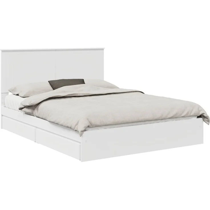 vidaXL Aufbewahrungsbett mit Kopfteil Weiß 150 x 200 cm Holzwerkstoff 3411194 – Bild 1