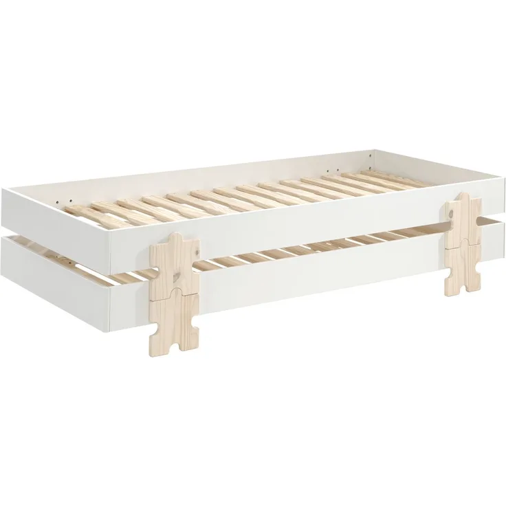 Stapelbett (2er Set) Karlene 204x94x48 MDF Weiß