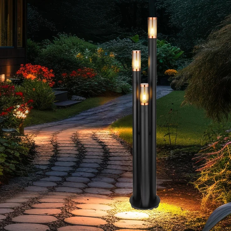 Stehleuchte, Edelstahl, Kupfer, schwarz, rauch, H 170 cm – Bild 5