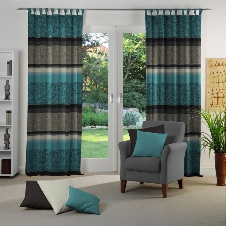 Wirth Vorhang Maribor (1 St), Schlaufen, blickdicht, Jacquard – Bild 1