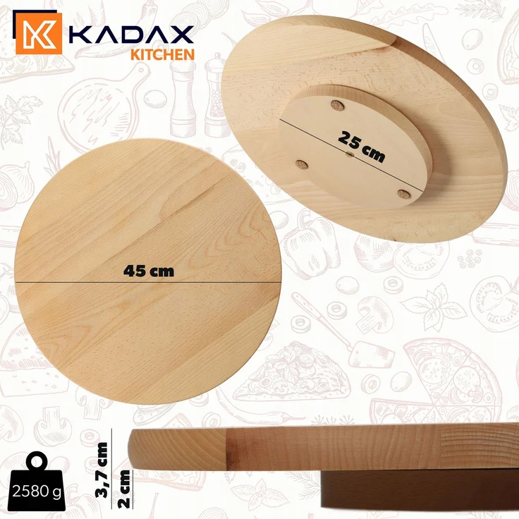 KADAX Rundes drehbares Servierbrett 45 cm – Bild 3