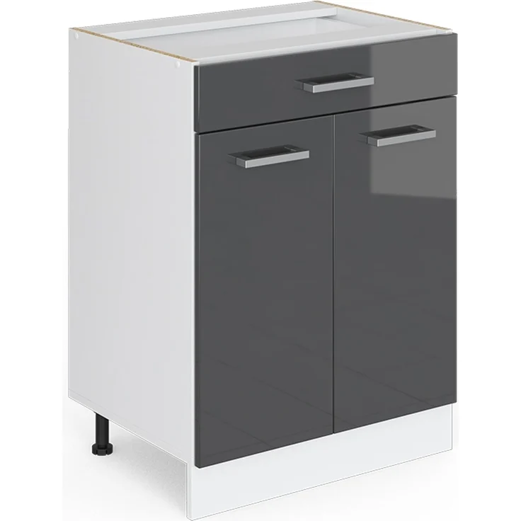 Küchenfront R-Line Anthrazit Hochglanz 59.6 x 70.8 cm Möbelfront für den Schubunterschrank Vicco – Bild 5