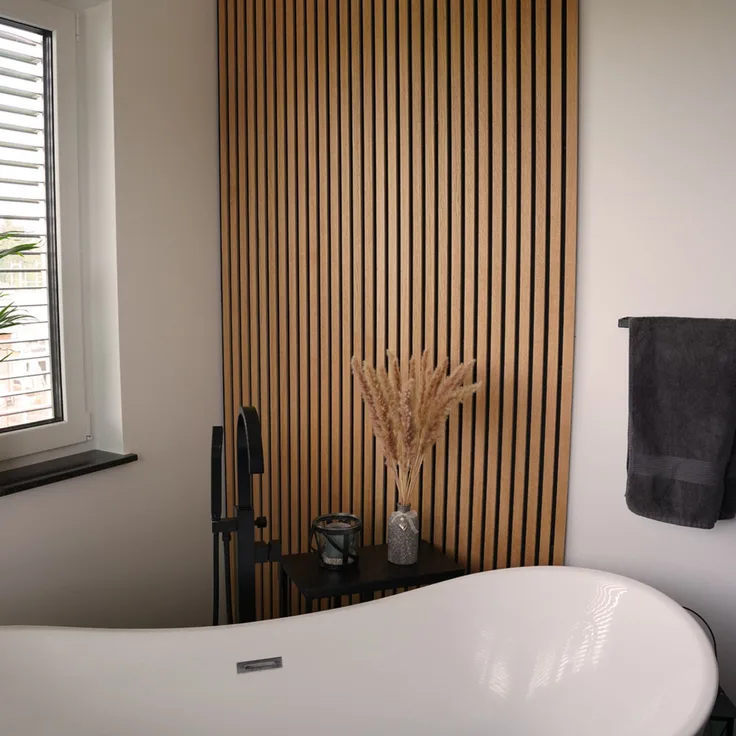 HOME DELUXE Akustikpaneel SONIC - 240 x 40 cm Oiled Oak