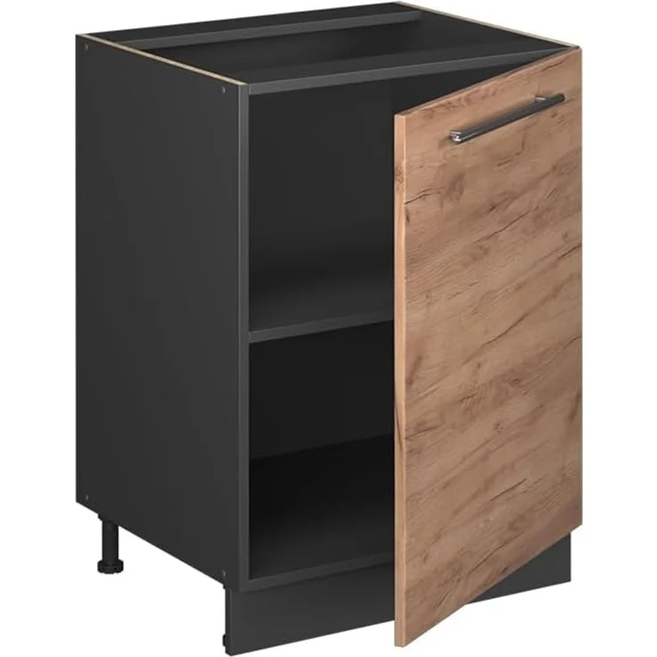 Küchenunterschrank Fame-Line Goldkraft Eiche/Anthrazit 60 cm 1 Tür ohne Arbeitsplatte Vicco – Bild 6
