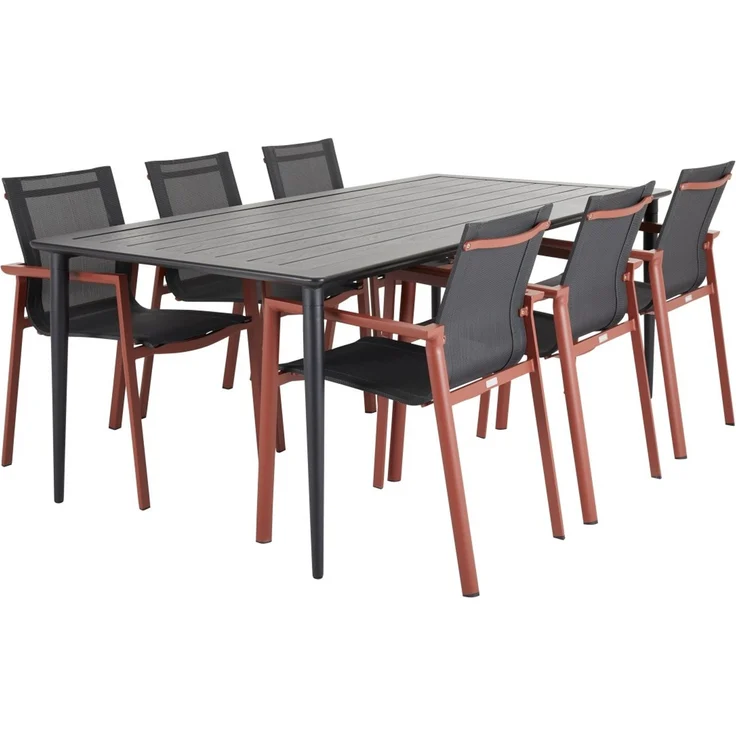Gartenesstisch Nimes aus Aluminium, modern, schwarz, rechteckig, für 6–8 Personen – Bild 5