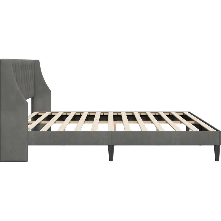 vidaXL Bettrahmen mit Kopfteil Dunkelgrau 183 x 213 cm Samt 42027466 – Bild 5