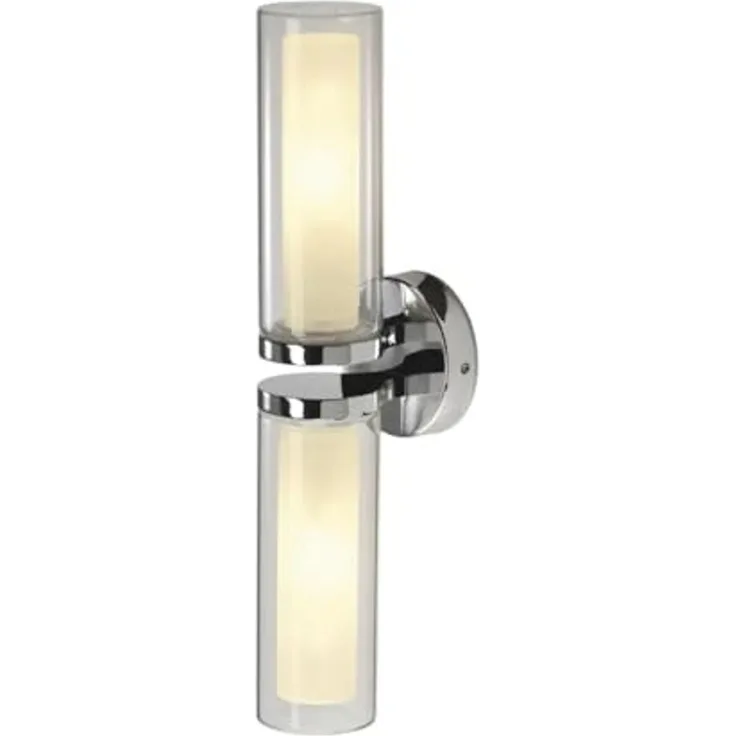 SLV 1002229 WL 106 Wandleuchte doppel Glas chrom 2xE14 IP44
