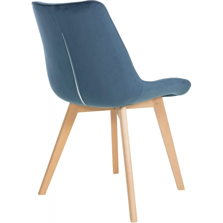 CLP 2er Set Esszimmerstühle Brook mit Samtbezug,blau – Bild 5