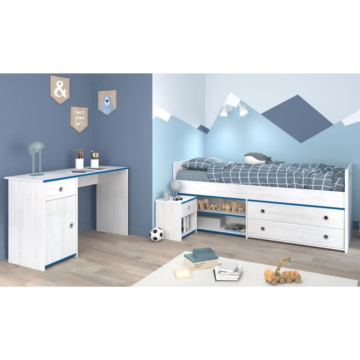 Parisot Kinderzimmer und Jugendzimmer Smoozy in weiß Kiefer Set 3-tlg.
