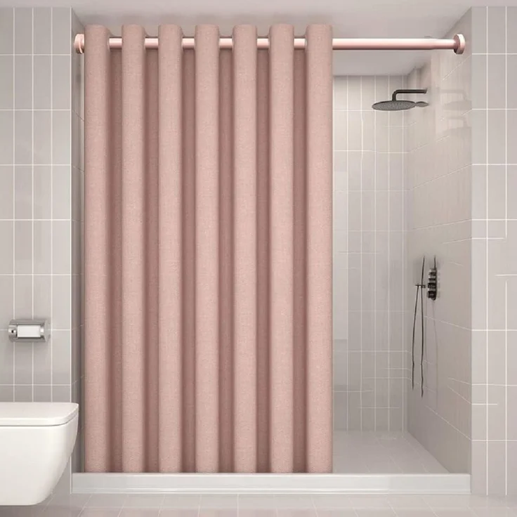 Diwzbyn Duschvorhang Leinenstruktur-Duschvorhang, schimmelresistenter und wasserdichter Breite 150 cm, verdickter Duschvorhang, ideal für Badewanne und Duschkabine – Bild 2