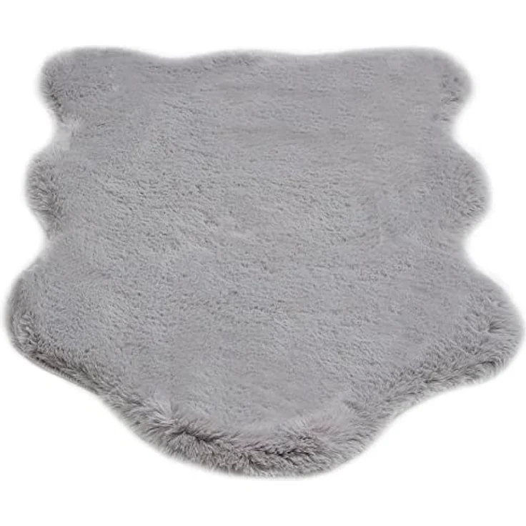 -LUXOR- living Fellteppich Coste gemütlicher weicher Hochflor Kunstfell Teppich 55 x 80 cm grau – Bild 8