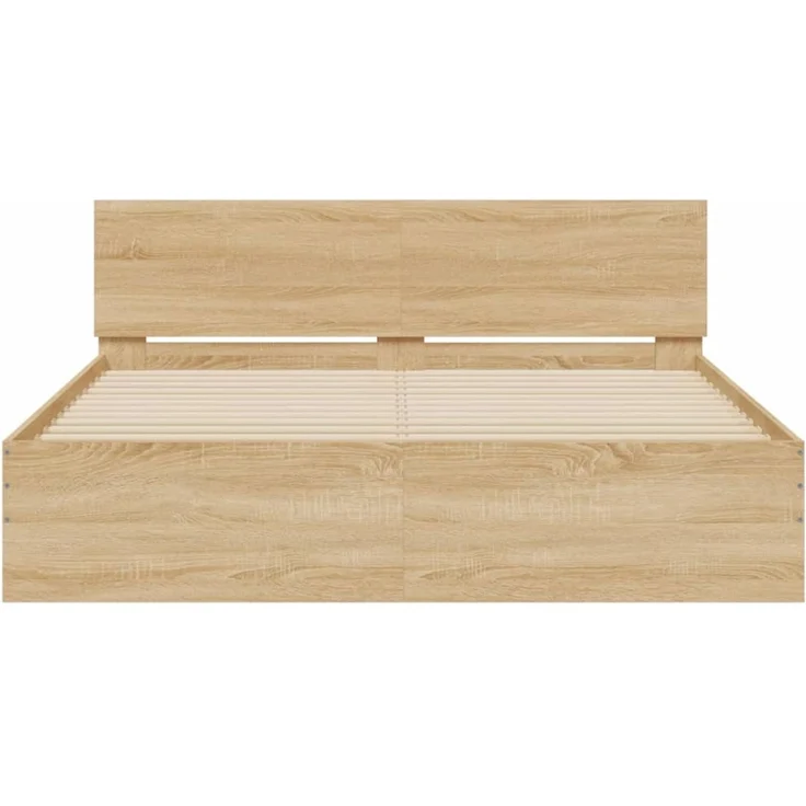 vidaXL Bettgestell mit Kopfteil Sonoma-Eiche 140x200 cm 3207485 – Bild 5