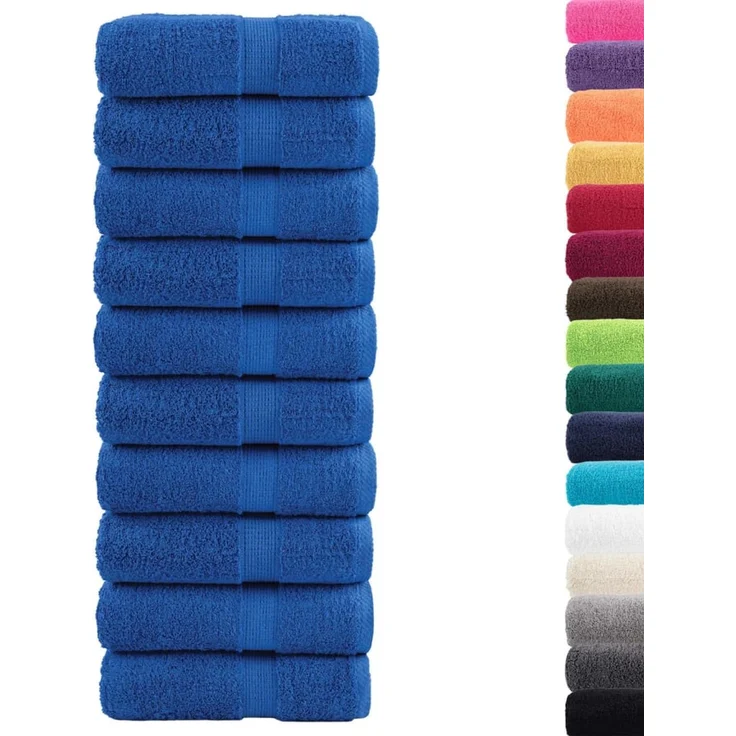 vidaXL Premium-Waschtücher SOLUND 10 Stk. Blau 30x30 cm 600 g/m² 137181 – Bild 2