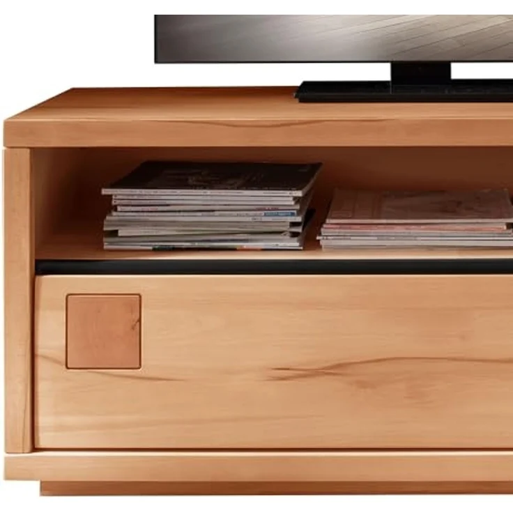Lomadox Lowboard WINCHESTER-69, TV Board Fernsehschrank 120 cm Buche massiv geölt Hirnholz-Detail – Bild 3