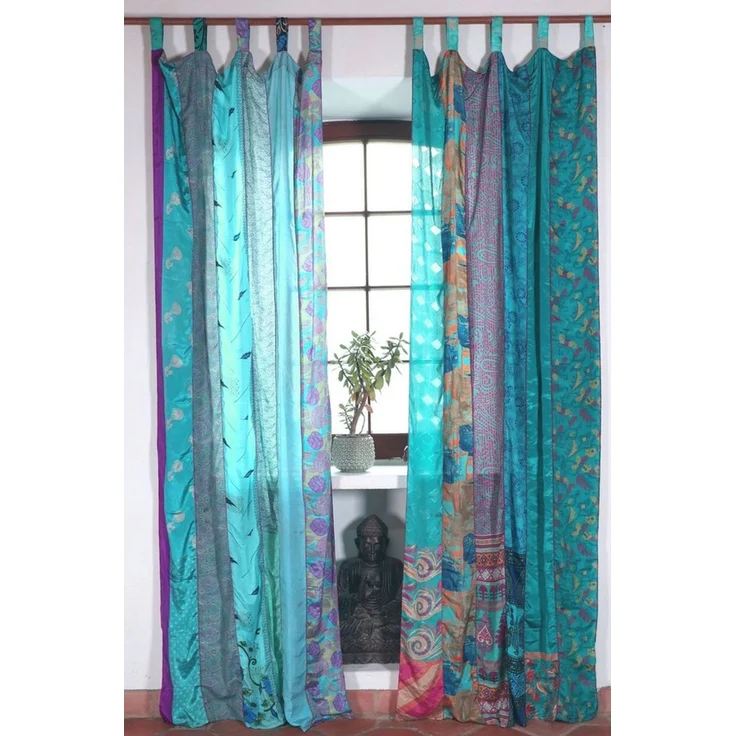 Guru-Shop Vorhang Seidiger Vorhang (1 Stk) Gardine aus Patchwork.. – Bild 2