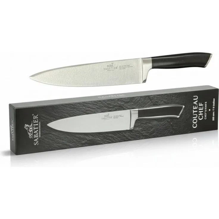 SABATIER International Allzweckmesser Couteau Chef's - Kochmesser -Küchenmesser 34 cm Edelstahl/schwarz, hohe Leistung, unverwechselbares Design, widerstandsfähig/langlebig