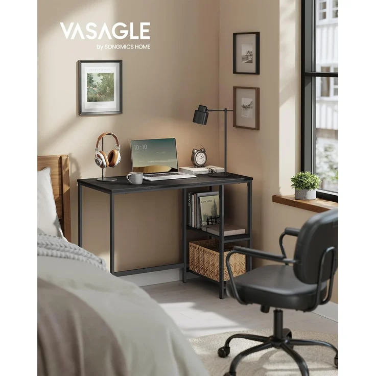 Vasagle Schreibtisch Computertisch, Bürotisch mit 2 Ablagen, 50 x 100 x 76 cm – Bild 3