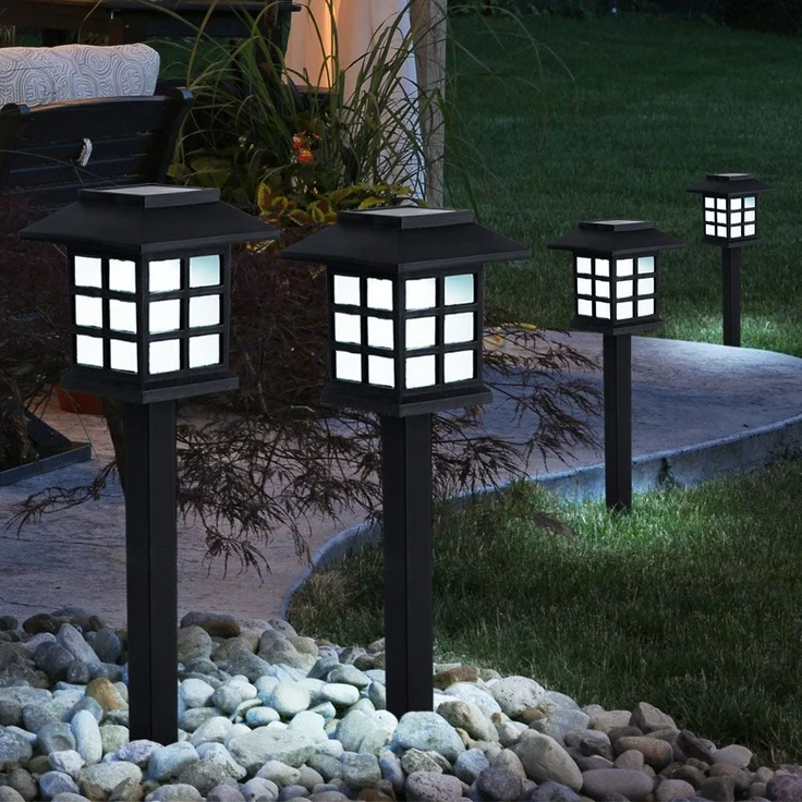 LED Solarleuchte, schwarz, Laterne, Höhe 38 cm – Bild 5