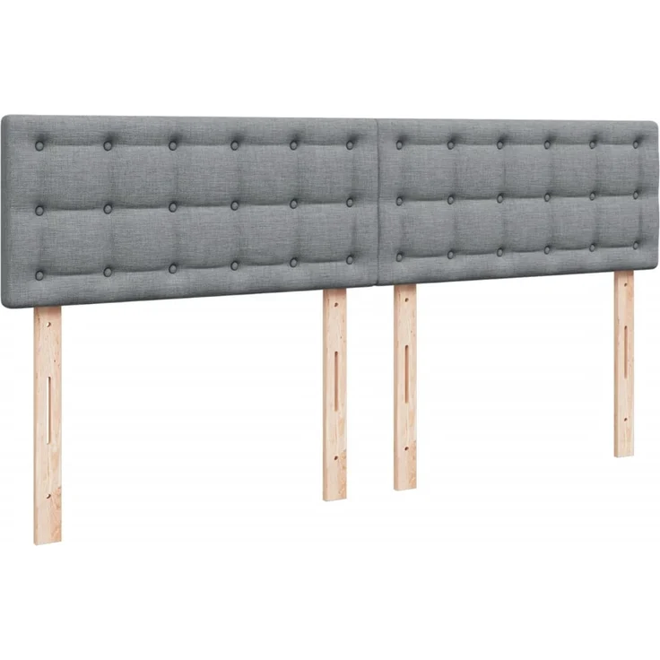 vidaXL Boxspringbett mit Matratze Hellgrau 200x200 cm Stoff 3289101 – Bild 12