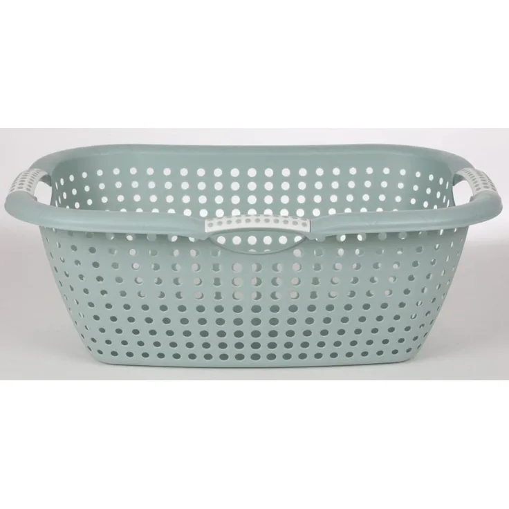 8x Wäschewanne Ergonomica 27L Grün Sammler Box Korb Kunstoff Kleidung Soft Touch