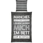 Herding Renforcé Sprüche Bettwäsche Bettbezug 135x200 cm Kopfkissenbezug 80x80 cm
