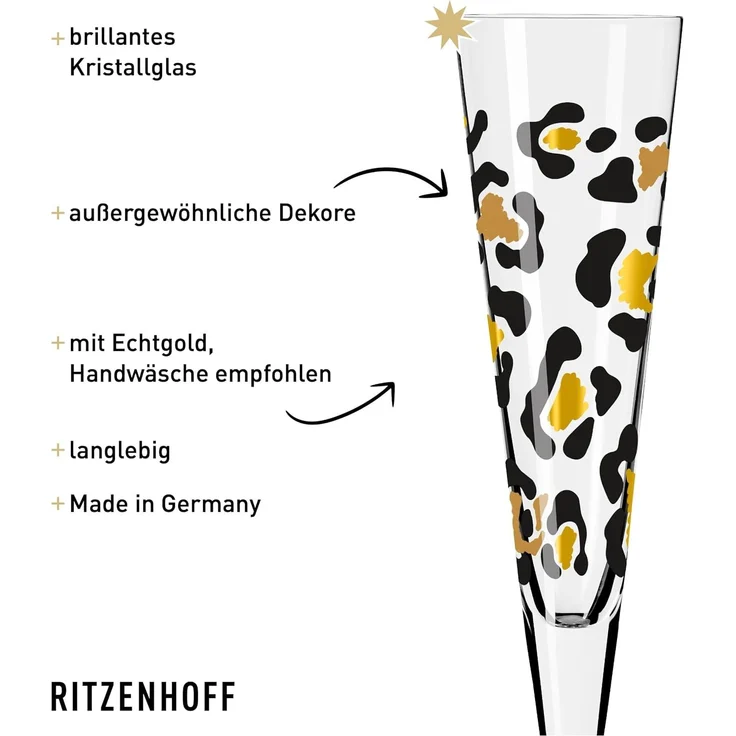 Ritzenhoff 'GOLDNACHT' Sekt- & Champagnergläser 2er-Set, Kristallglas multicolour, 7.2 x 24 x 7.2 cm – Bild 3