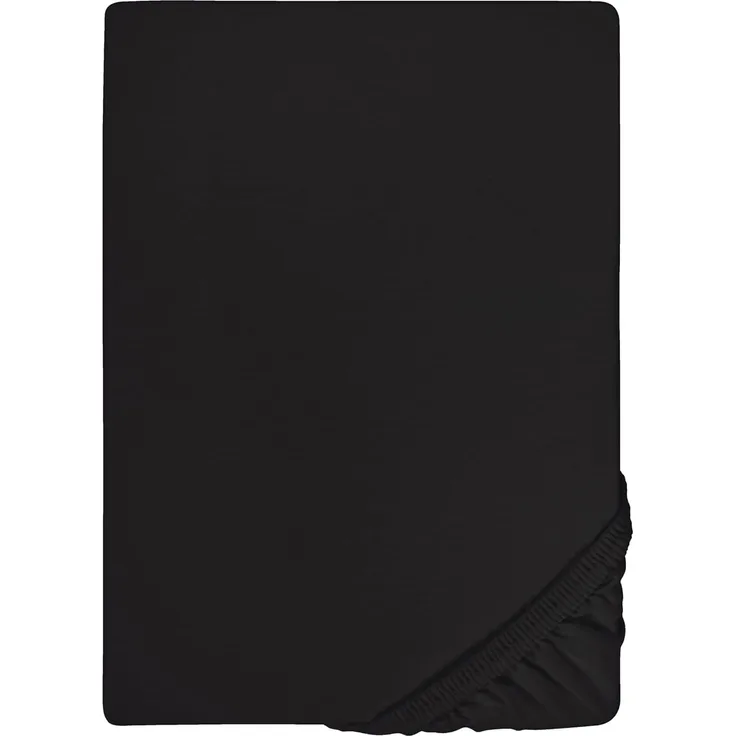 biberna Feinjersey-Spannbetttuch 0077144, schwarz, 1x 140x200 cm - 160x200 cm
